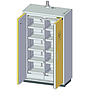 DÜPERTHAL Type 90 Classic PRO XL safety storage cabinet with one-hand door handle & 2x5 pull-out shelves