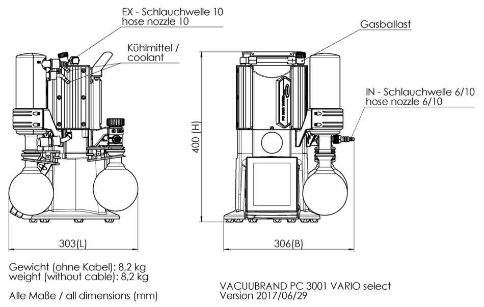 Vacuubrand PC 3001 VARIO SELECT membrán vákuumszivattyú