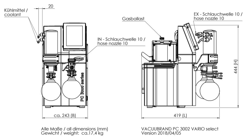 Vacuubrand PC 3002 VARIO SELECT membrán vákuumszivattyú