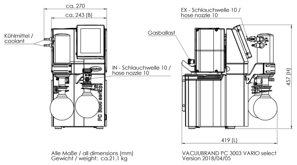 Vacuubrand PC 3003 VARIO SELECT membrán vákuumszivattyú