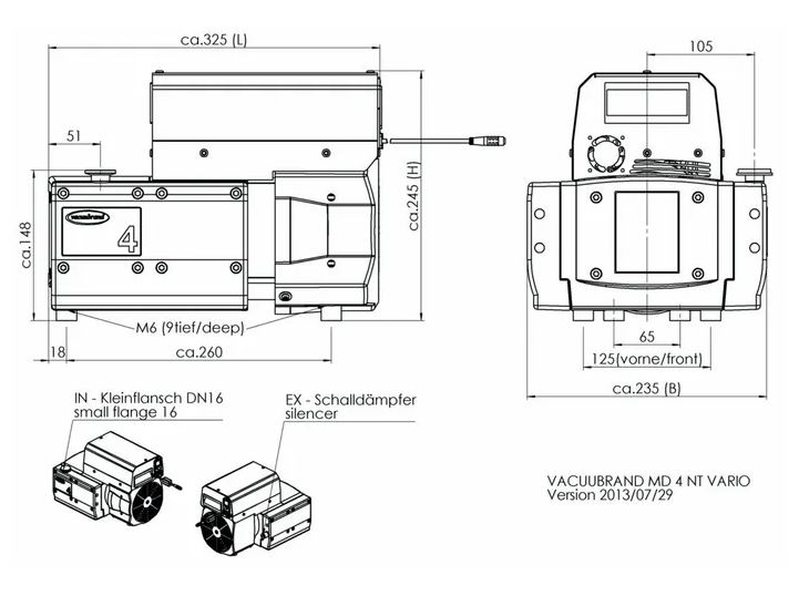 Vacuubrand MD 4 VARIO select membrán vákuumszivattyú