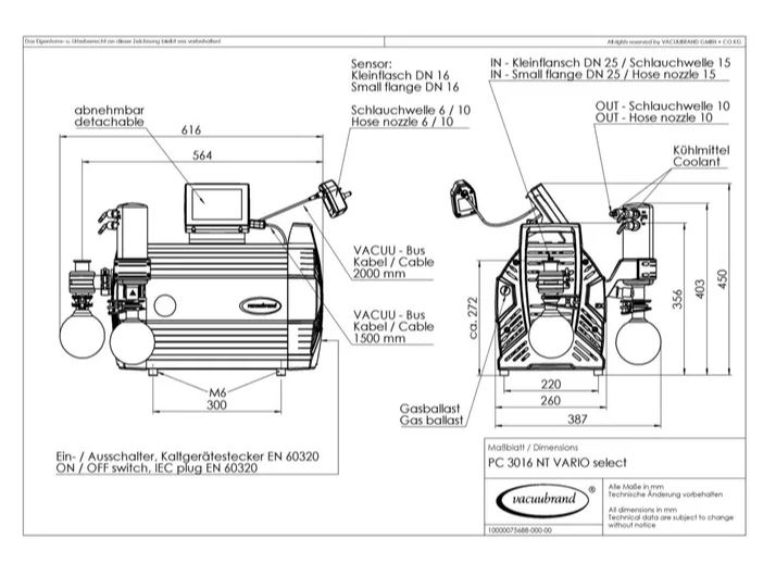 Vacuubrand PC 3016 NT VARIO Select chemistry pumping unit