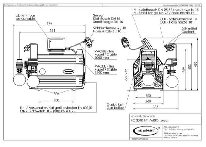 Vacuubrand PC 3010 NT VARIO Select chemistry pumping unit