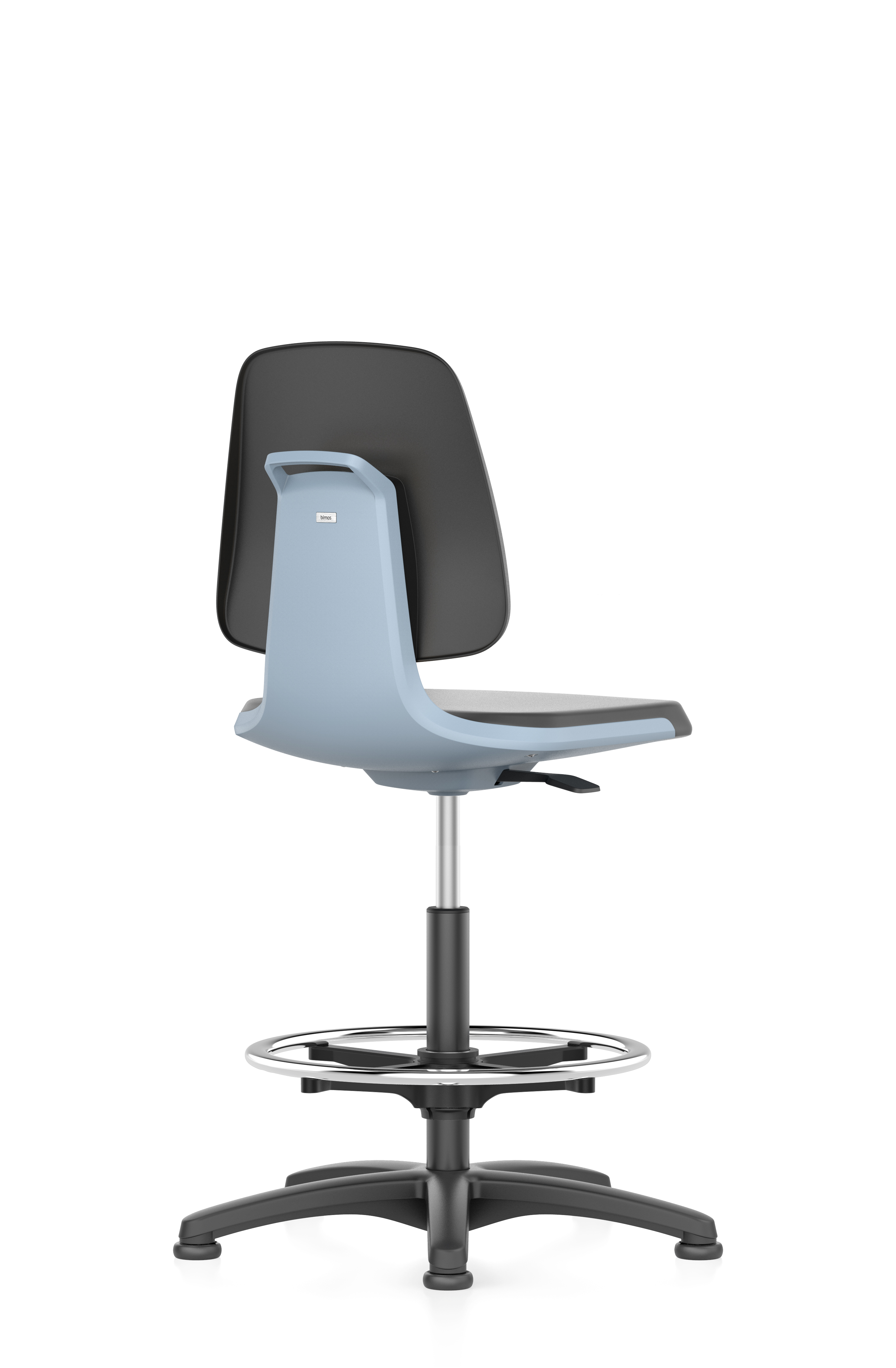 Bimos Labsit 3 laboratóriumi szék csúszótalpas kivitelben, lábtartó gyűrűvel