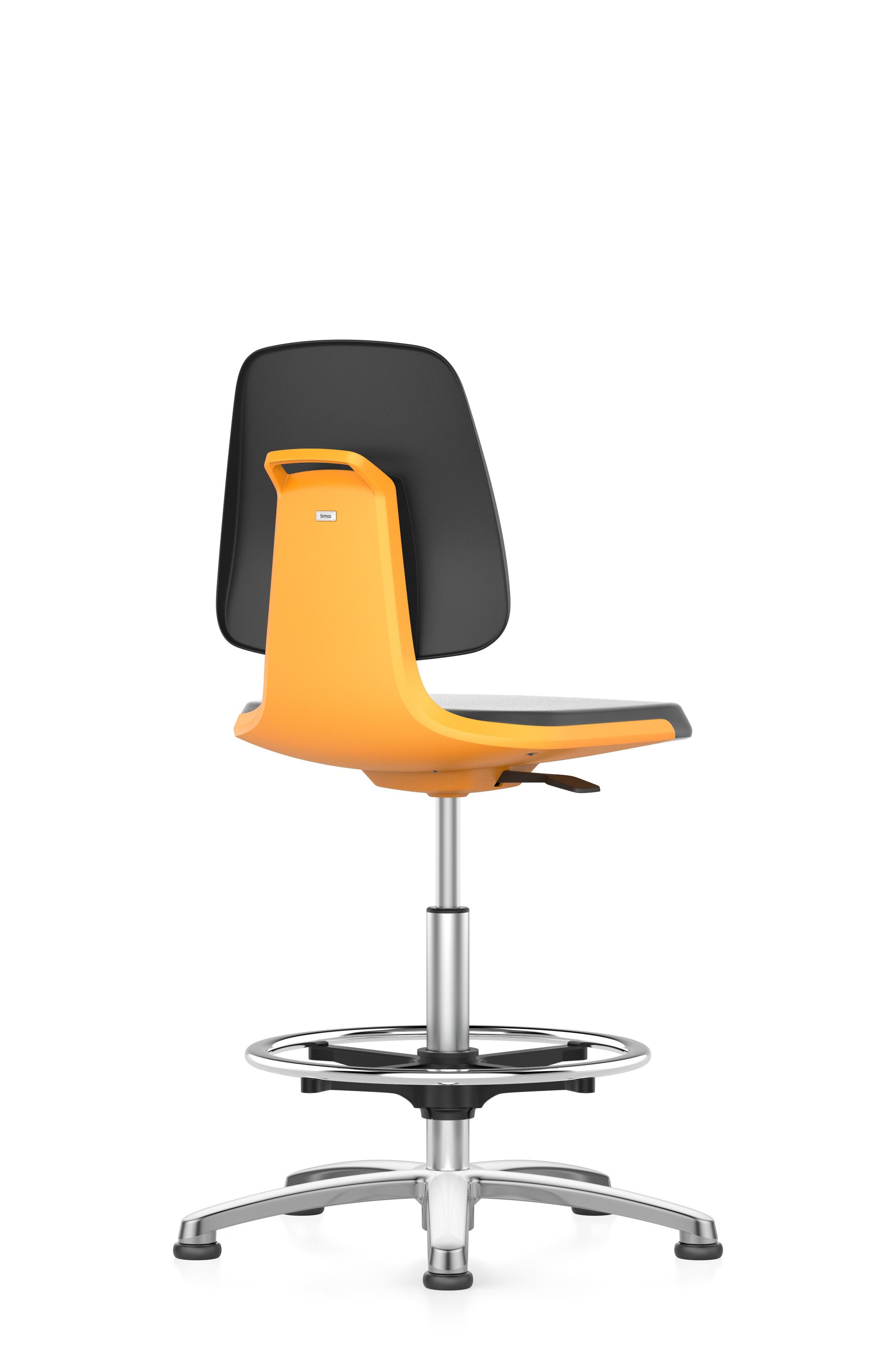 LABSIT_3_9121_INTEGRAL-FOAM_BLACK_GLIDES_SEAT-SHELL-ORANGE_ALUMINIUM-POLISHED_R1