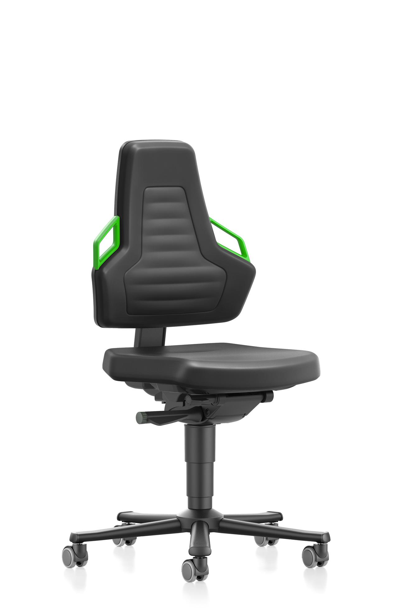 LABORATORY_NEXXIT_2_9033_INTEGRAL-FOAM_BLACK_CASTORS_COLOUR-HANDLES-GREEN_STEEL_S1