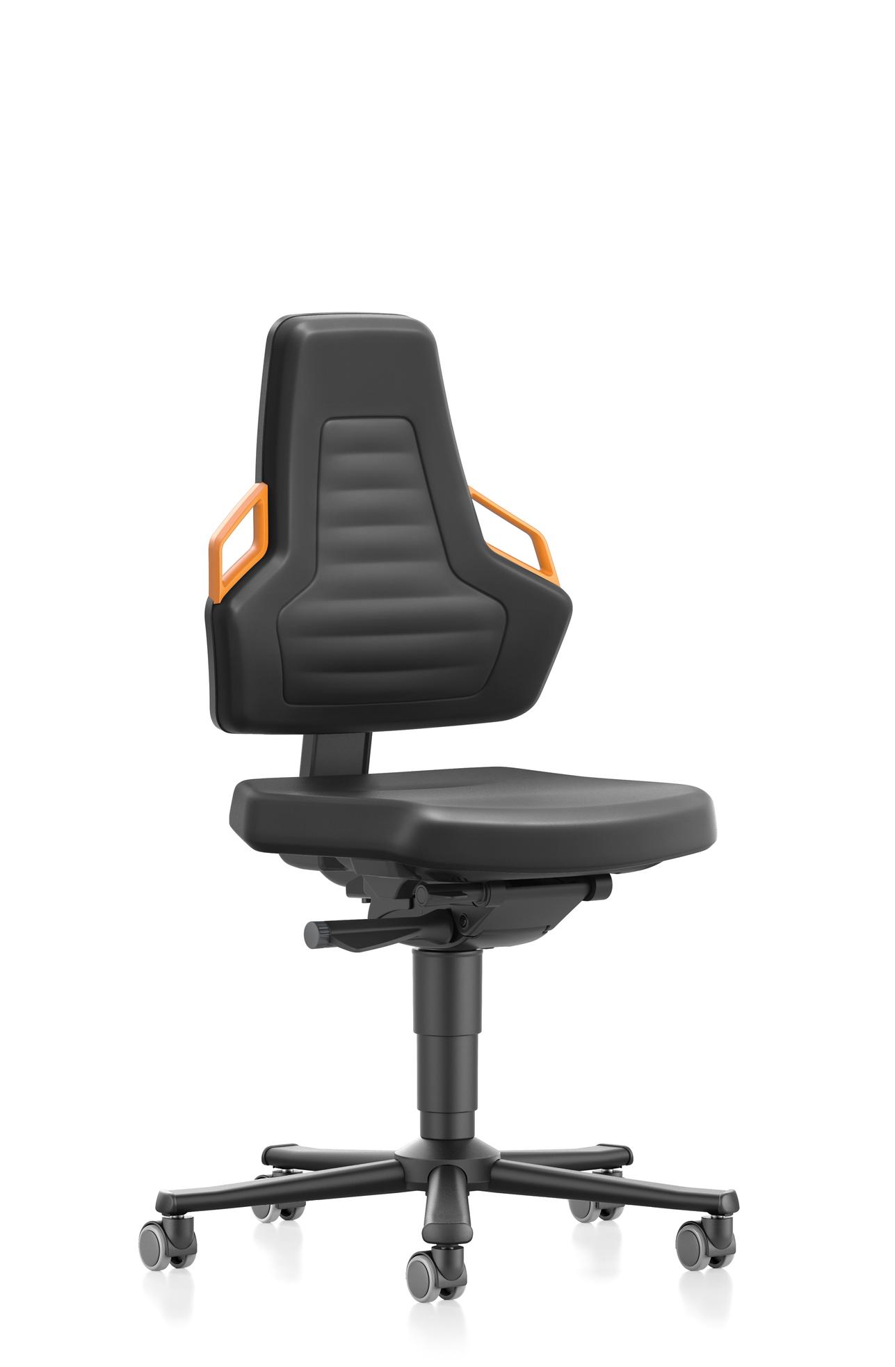LABORATORY_NEXXIT_2_9033_INTEGRAL-FOAM_BLACK_CASTORS_COLOUR-HANDLES-ORANGE_STEEL_S1