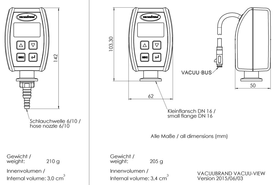 Vacuubrand VACUU·VIEW extended vákuummérő