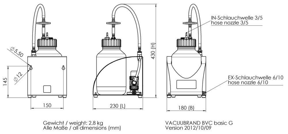 Vacuubrand BVC basic G folyadékleszívó rendszer