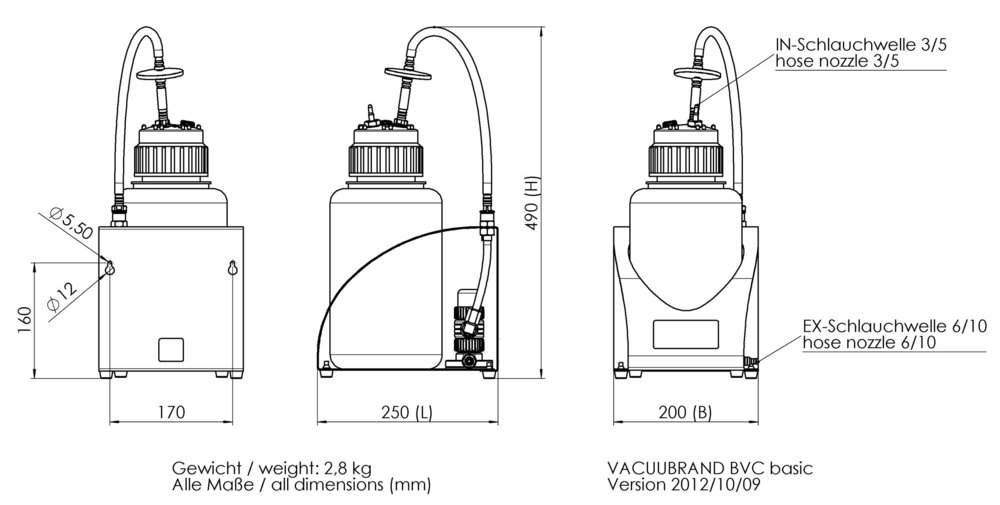 Vacuubrand BVC basic folyadékleszívó rendszer