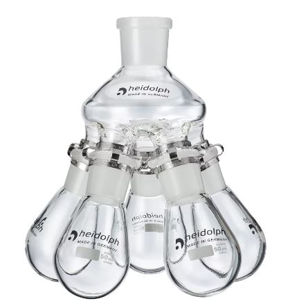 Heidolph teljes párhuzamos bepárló-szett 5 darab 50 ml-es bepárló lombikkal NS 29/32