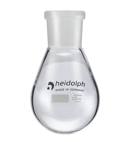 Heidolph Evaporating flask 50 ml -- NS 14/23 with transition piece and clamp