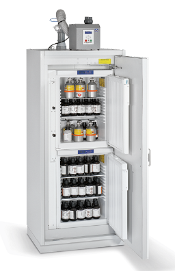 DÜPERTHAL Type 90 COOL dual XL safety cabinet with integrated refrigerator, with fan