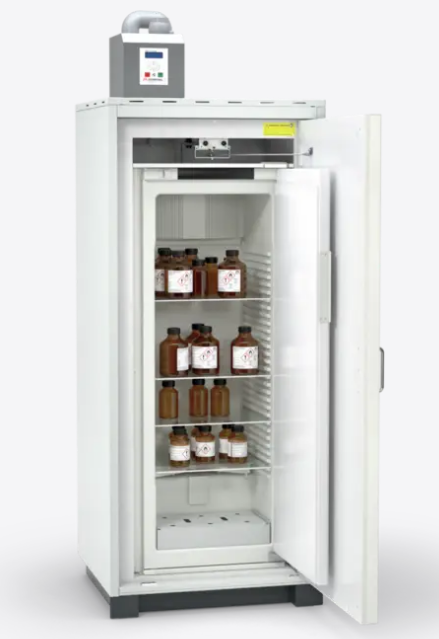 DÜPERTHAL Type 90 COOL standard LL safety cabinet with integrated refrigerator, with fan