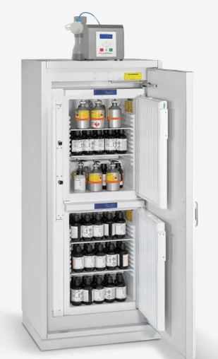 DÜPERTHAL Type 90 COOL dual connect XL safety cabinet with integrated refrigerator, without fan