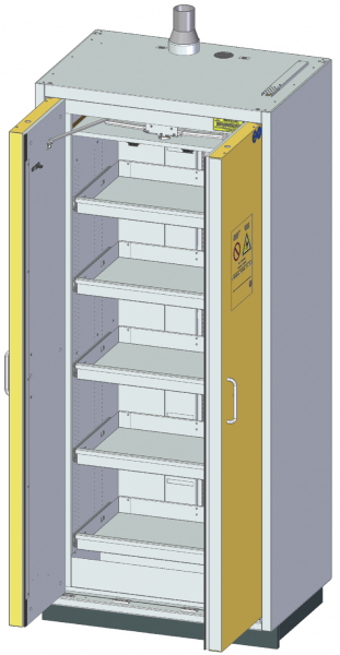 DÜPERTHAL Type 90 Classic PRO L biztonsági tárolószekrény 5 kihúzható polccal, klasszikus ajtónyitással