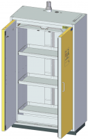 DÜPERTHAL Type 90 Classic PRO XL safety storage cabinet with one-hand door handle &amp; 3 pull-out shelves