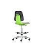 LABSIT_4_9125_INTEGRAL-FOAM_BLACK_STOP-AND-GO-CASTORS_SEAT-SHELL-GREEN_ALUMINIUM-POLISHED_R1